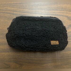 New C.C. Black Sherpa Belt Bag/ Fanny Pack